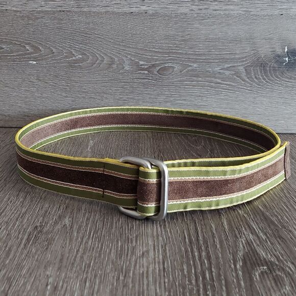 Banana Republic Adjustable Multicolor Belt Solid Brass Buckle 43" Long - Picture 1 of 5
